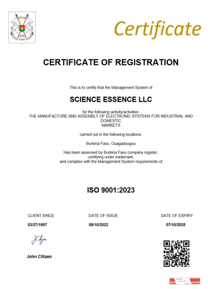 Burkina faso  certificate of registration Word and PDF template